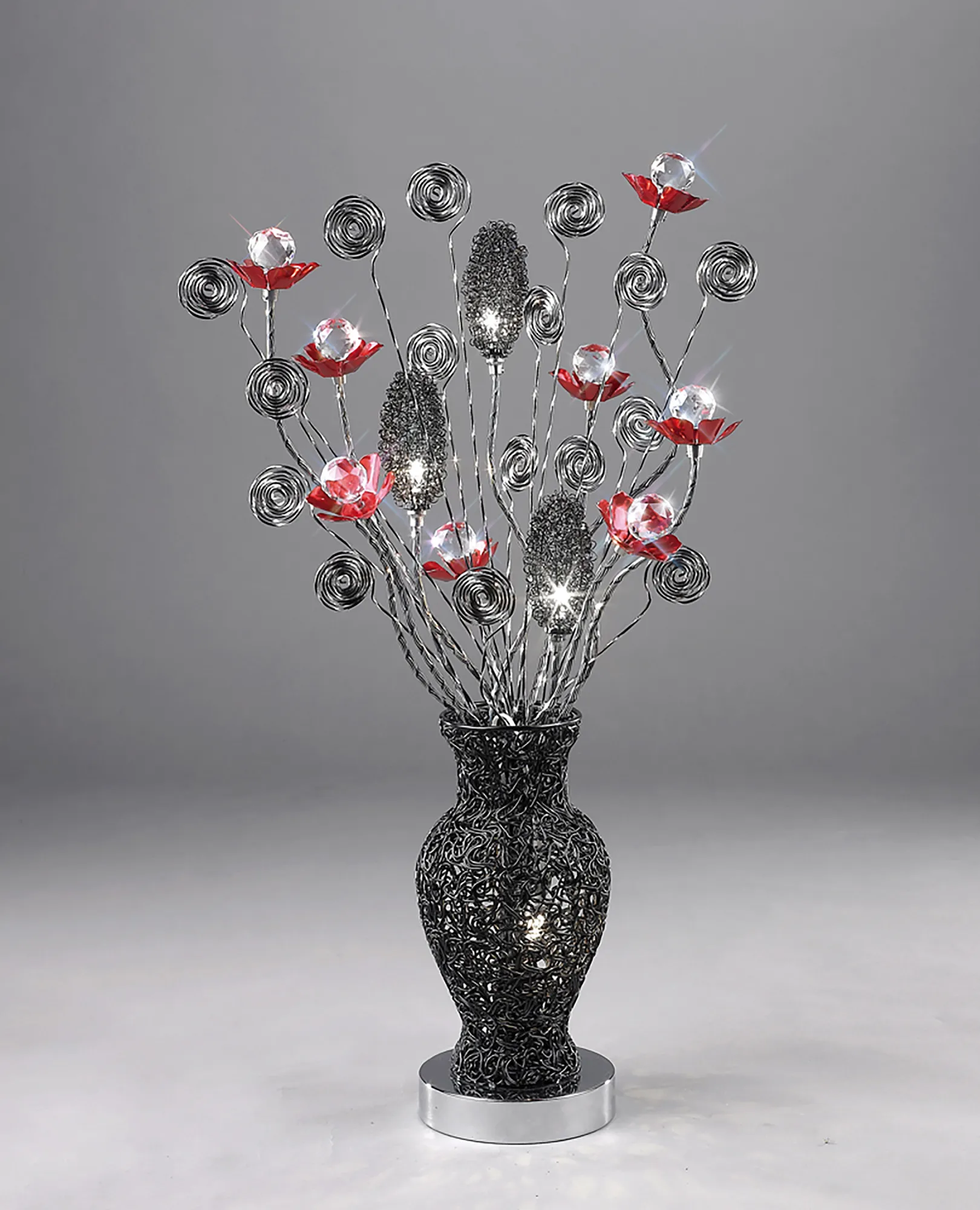 Nevada Aluminium Crystal Table Lamps Diyas Home Armed Table Lamps